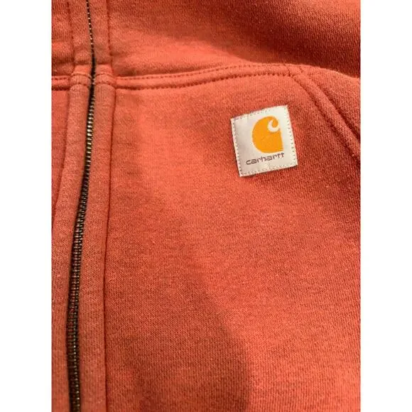 Carhartt Sherpa Lined Zip Hoodie Womens S Relaxed Workwear Full Zip Sweatshirt - Picture 4 of 9